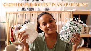 CLOTH DIAPERS  How I make it work in an apartment  A review between Esembly amp Noras Nursery [upl. by Gowrie315]