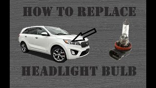 How to replace Kia sorento or sedona headlight bulbs quick and easy [upl. by Nnairol]