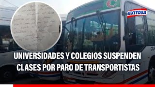 🔴🔵¡Atención Universidades y colegios suspenderán clases presenciales por paro de transportistas [upl. by Enneiviv333]