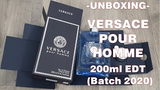 Unboxing Versace Pour Homme 2020 batch [upl. by Ahsenra]