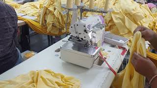 TShirt Side Seam for Curl Fabrics4 Thread Overlock machine RonyMechanic [upl. by Animsaj]