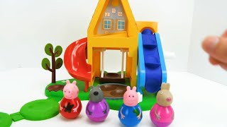 चलो Peppa Pig Weebles और एक मजेदार Dollhouse के साथ खेलते हैं  Genvies playhouse in hindi peppa pig [upl. by Mort521]