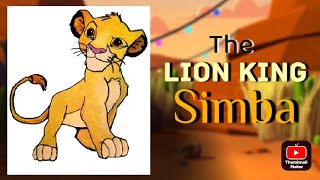 How to draw Simba 😍🦁 The lion king drawing  CARTOON book ❤️📒 [upl. by Crispa559]