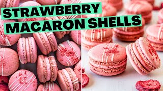 Strawberry Macaron Shells [upl. by Cirted]