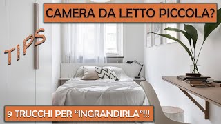 INTERIOR DESIGN  Camera da letto piccola ecco 9 trucchi per quotingrandirlaquot [upl. by Pebrook]