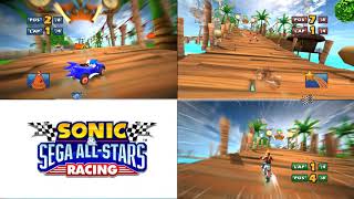 Sonic amp Sega all Star Racing 4 player split screen is this incredible or what [upl. by Cinimod70]