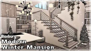 BLOXBURG Modern Winter Mansion Speedbuild interior  full tour Roblox House Build [upl. by Amberly137]