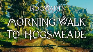 FirstPerson Morning Walk To Hogsmeade  Harry Potter 4K Music amp Ambience  Hogwarts Legacy [upl. by Symer]