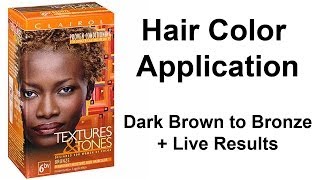 Hair Color Application  Dark Brown to Bronze  Live Results [upl. by Mccartan]