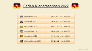 Ferien Niedersachsen 2022 [upl. by Channing]