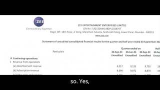 Zee Entertainment Results  Zee Entertainment Latest Results  ZEEL Share News  ZEEL Q2 Results [upl. by Ivatts]