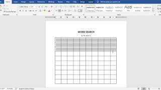 How to Make a Word Search in MS Word [upl. by Aznerol]