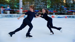 Oona Brown amp Gage Brown skate to Elton John in Bryant Park 20232024 80s Rhythm Dance [upl. by Ehpotsirhc]