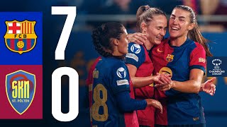 FC BARCELONA 7 vs 0 SKN ST PÖLTEN  UEFA WOMENS CHAMPIONS LEAGUE I HIGHLIGHTS 🔵🔴 [upl. by Sadinoel]