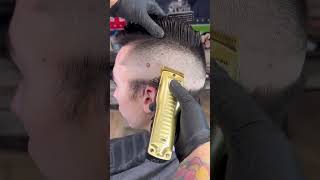 Comb over Tutorial with Hard line step by step barber fade haircut shave [upl. by Eitsym28]