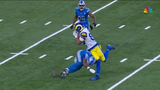 Rams TE Tyler Higbee INJURY HUGE HIT vs Lions  Rams vs Lions  NFL Playoffs 2024 [upl. by Mariand]