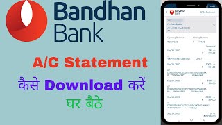 How to Download Bandhan Bank Statement  Bandhan Bank Statement Download 2024  Technozahid [upl. by Anoiek720]