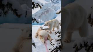 A rescue teams care saved a pregnant polar bear giving her and her cubs a new chance polarbear [upl. by Yrrak]