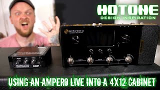 Hotone Ampero  Using it live through a 4 X 12 guitar cabinet [upl. by Assillam12]