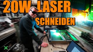 XTOOL D1 Pro 20W Laser Graviermaschine und Lasercutter Aufbau amp Ballern [upl. by Carrick]