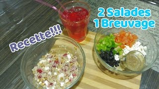 RECETTE 2 Salades 1 breuvage [upl. by Nairret]