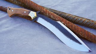 Making a Kukri Knife from a Rebar [upl. by Oiretule]