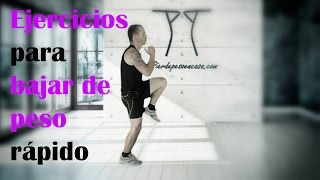 Ejercicios para bajar de peso rápido en casa HIIT [upl. by Nanreh]