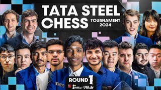 TATA STEEL CHESS ♟️ 2024 PRAGG VS MAGNUS 1st ROUND COMPLETE ANALYSIS 🚀 [upl. by Allsun]