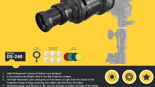 digitek ds240 optical snoot with gobos amp gels for bowens mount led amp flashes for creative shoots [upl. by Mcgean]