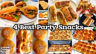 4 Best Party Snacks Recipes ​⁠​⁠Thanu1111 [upl. by Eninnej]