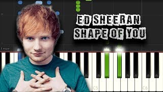 Ed Sheeran  Shape of You  Piano Tutorial Synthesia Download MIDI  PDF Scores [upl. by Plantagenet380]