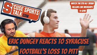 Former Syracuse QB Eric Dungey discusses SUs struggles against PITT [upl. by Nikal256]