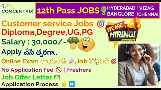 Customer ServiceJob 🎯NOFee🚫FreshersConcentrixHyderabadVizagBangloreChennai degreediplomaUG [upl. by Broderic950]