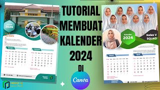 CARA MEMBUAT KALENDER 2024 DI CANVA  MEMBUAT DESAIN KALENDER 2024 DI CANVA [upl. by Akcimehs]