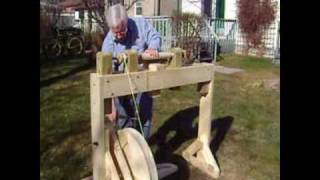 Treadle Lathe  from Misty Hollow Carving with Murray LincolnWS  March 17 2010wmv [upl. by Ingaberg]