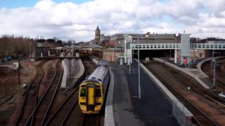 Train Arriving Railway Station Perth Perthshire Scotland [upl. by Elokcin]