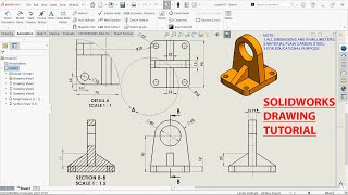 Solidworks Drawing Basic Tutorial [upl. by Karissa]