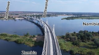 Visiting the only bridge where 4 countries meetZambiaZimbabweBotswanaampNambia meet [upl. by Atel]