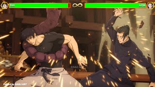 Geto vs Toji WITH HEALTHBARS  Jujutsu Kaisen [upl. by Drabeck]