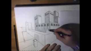 Two Point Linear Perspective Castle [upl. by Rehposirhc]