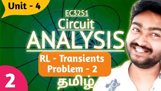 RL Transients Problem in Tamil Unit 4 Transients Resonance in RLC Circuits EC3251 Circuit Analysis [upl. by Fabe78]