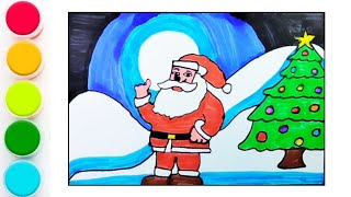 Cute Christmas 🧑‍🎄🎄 Drawing Painting Colouring For Kids Toddlers Lets Draw Toddlers [upl. by Koh]