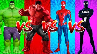 SUPERHERO COLOR DANCE CHALLENGE Hulk vs Red Hulk vs SpiderMan vs Venom SpiderMan [upl. by Elicec32]