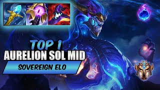 Wild Rift Aurelion Sol TOP 1 mid  S14 rank game  build [upl. by Nynnahs]