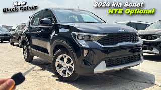 Kia Sonet HTE Optional 2024 Price amp Features ❤️ kia Sonet HTE O With Black Colour [upl. by Jaye]