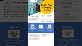 Single Page Company Profile Design  099900 97442  companyprofiledesign uttarpradesh Delhi [upl. by Atneciv]