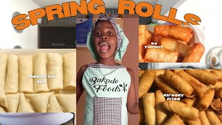 HOW TO MAKE AND FLOD SPRING ROLLSSPRING ROLL WRAPPER  BAKADO COOKHOUSE [upl. by Girardo796]