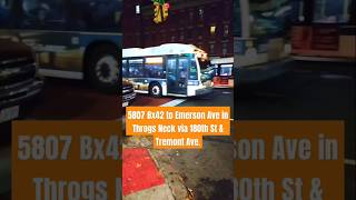 MTA NYC BUS 5807 Bx42  Webster amp 180th nycbus youtubeshorts music commute thebronx dark [upl. by Broderic]