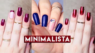 Decorações de unhas MINIMALISTAS com tutorial [upl. by Morgenthaler]