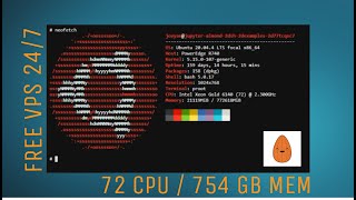 VPS Gratis 72 CPU  754 GB RAM Unlimited  Jupyter Alternatif 🌰 [upl. by Willin14]